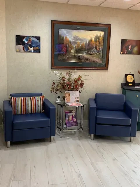 Waiting room seating at our Delray Beach dental office